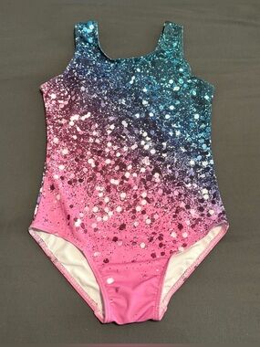 Girls Pink & Blue Gradient One-Piece Swimsuit